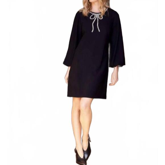 KAREN KANE Dresses & Skirts - NEW KAREN KANE embellished bow shift dress in black
